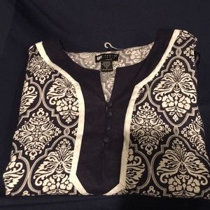 Carol Little Linen Navy and White print